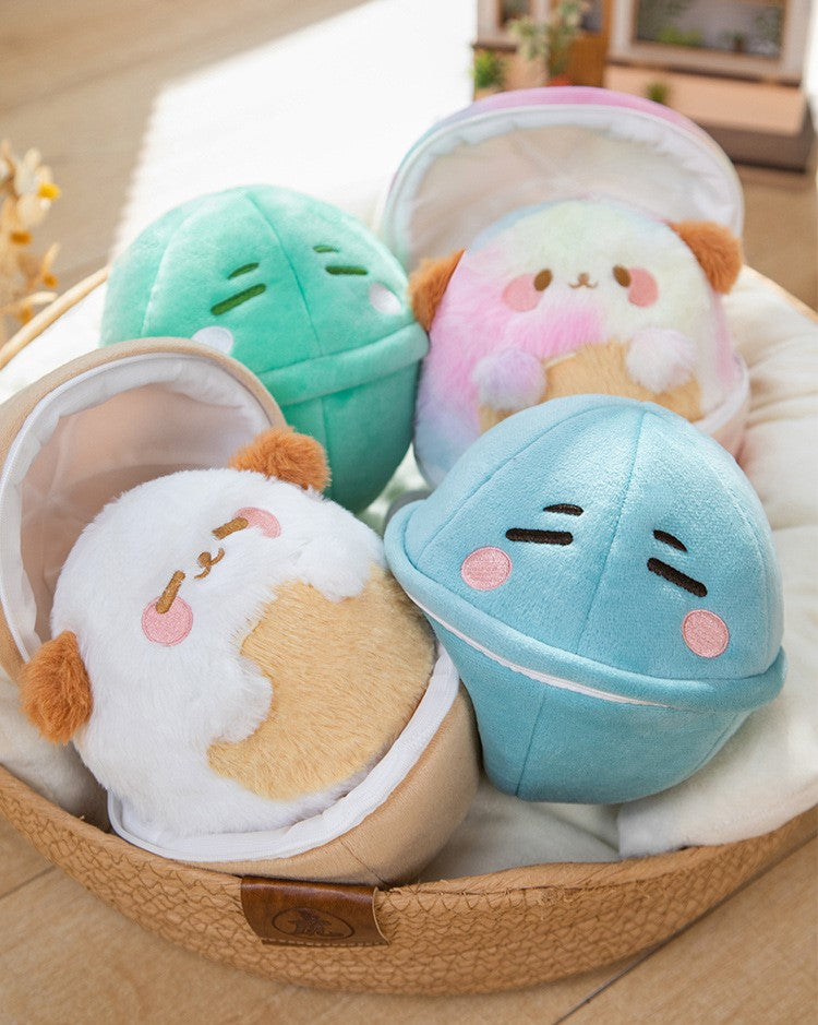 Dog plush with egg, 2 in 1 dog and egg plush