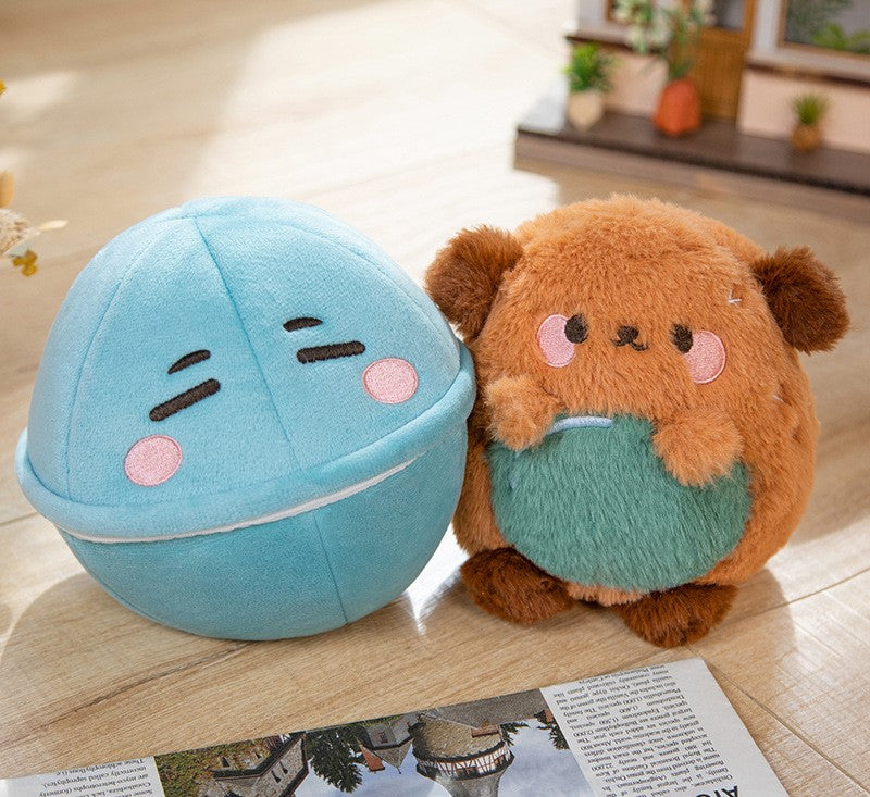 Dog plush with egg, 2 in 1 dog and egg plush
