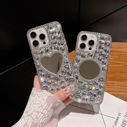 Funda para teléfono móvil con espejo de diamante completo