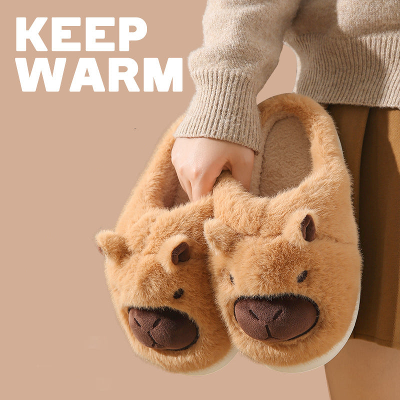 Pantuflas de peluche de capibara