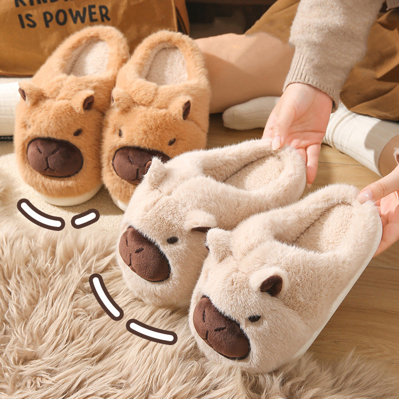 Pantuflas de peluche de capibara