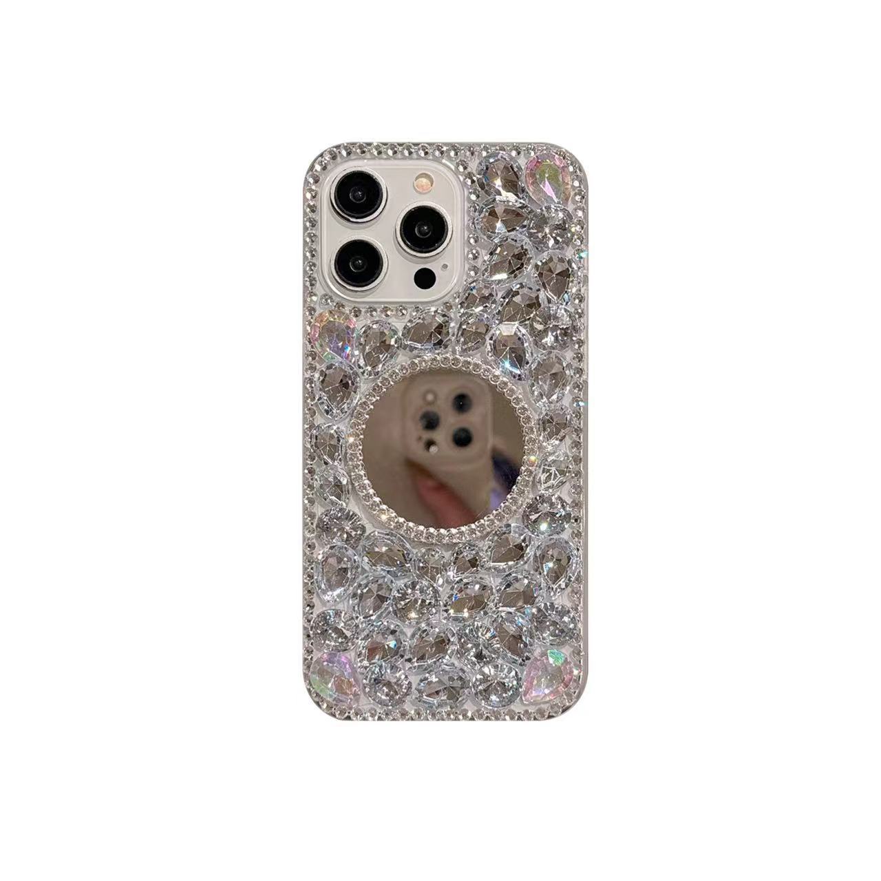 Funda para teléfono móvil con espejo de diamante completo