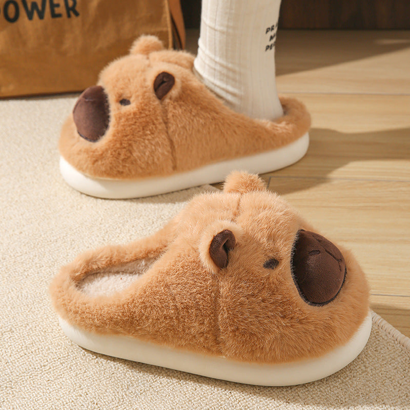 Pantuflas de peluche de capibara