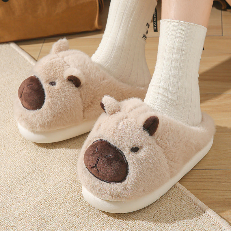 Pantuflas de peluche de capibara