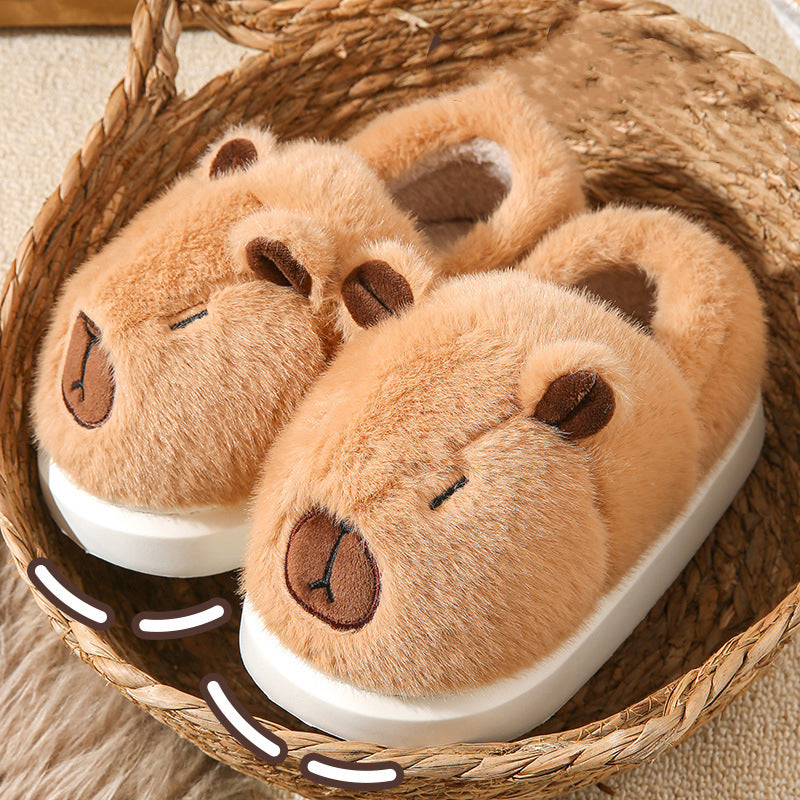 Pantuflas de peluche de capibara