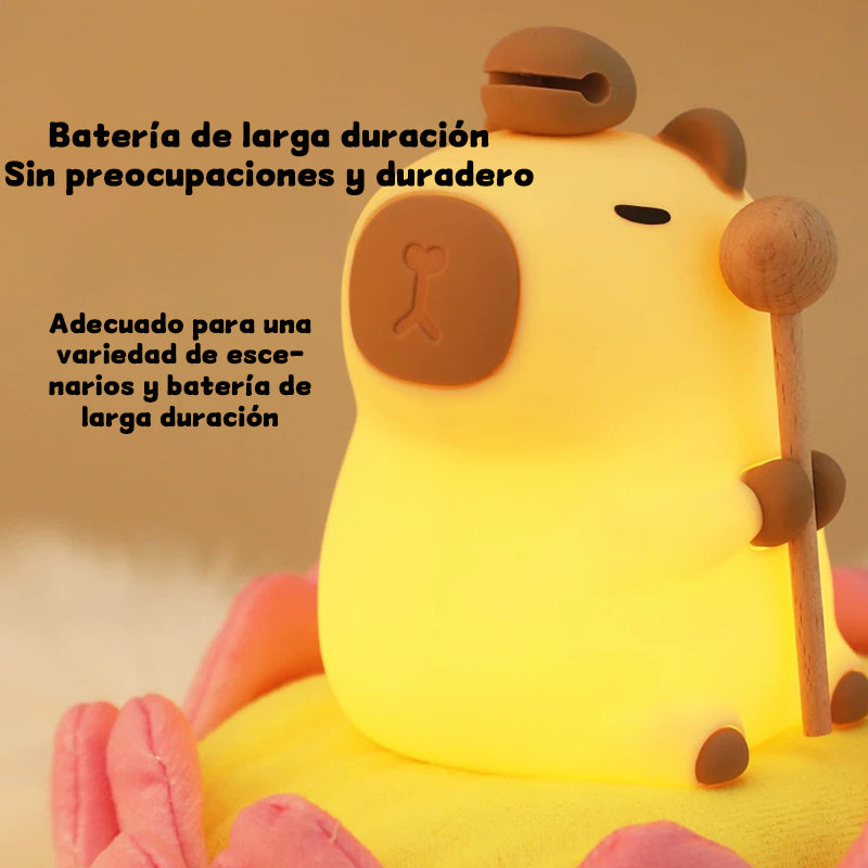 luz de noche capibara con accesorios