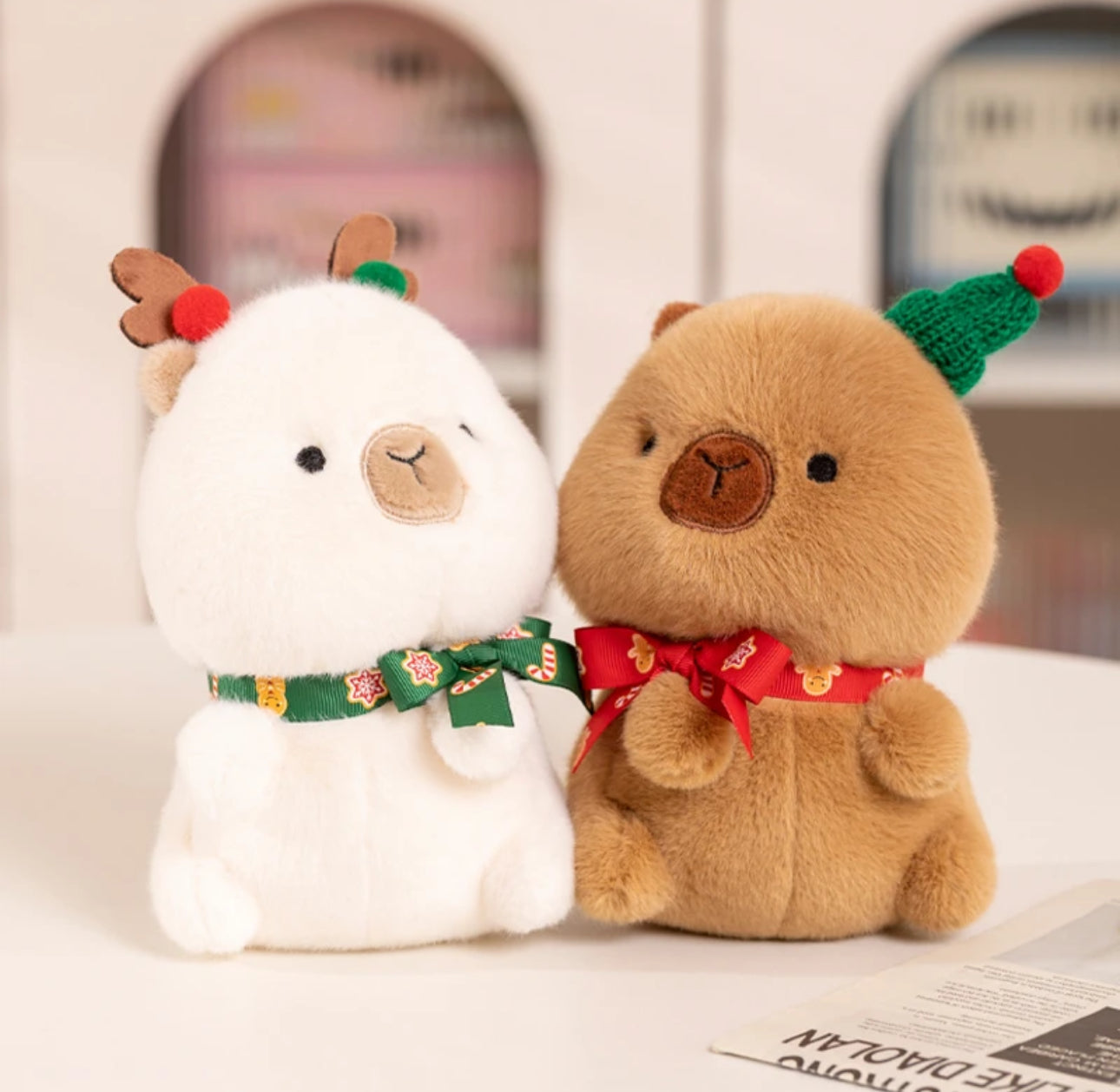 Christmas stuffed animals, Christmas capybara