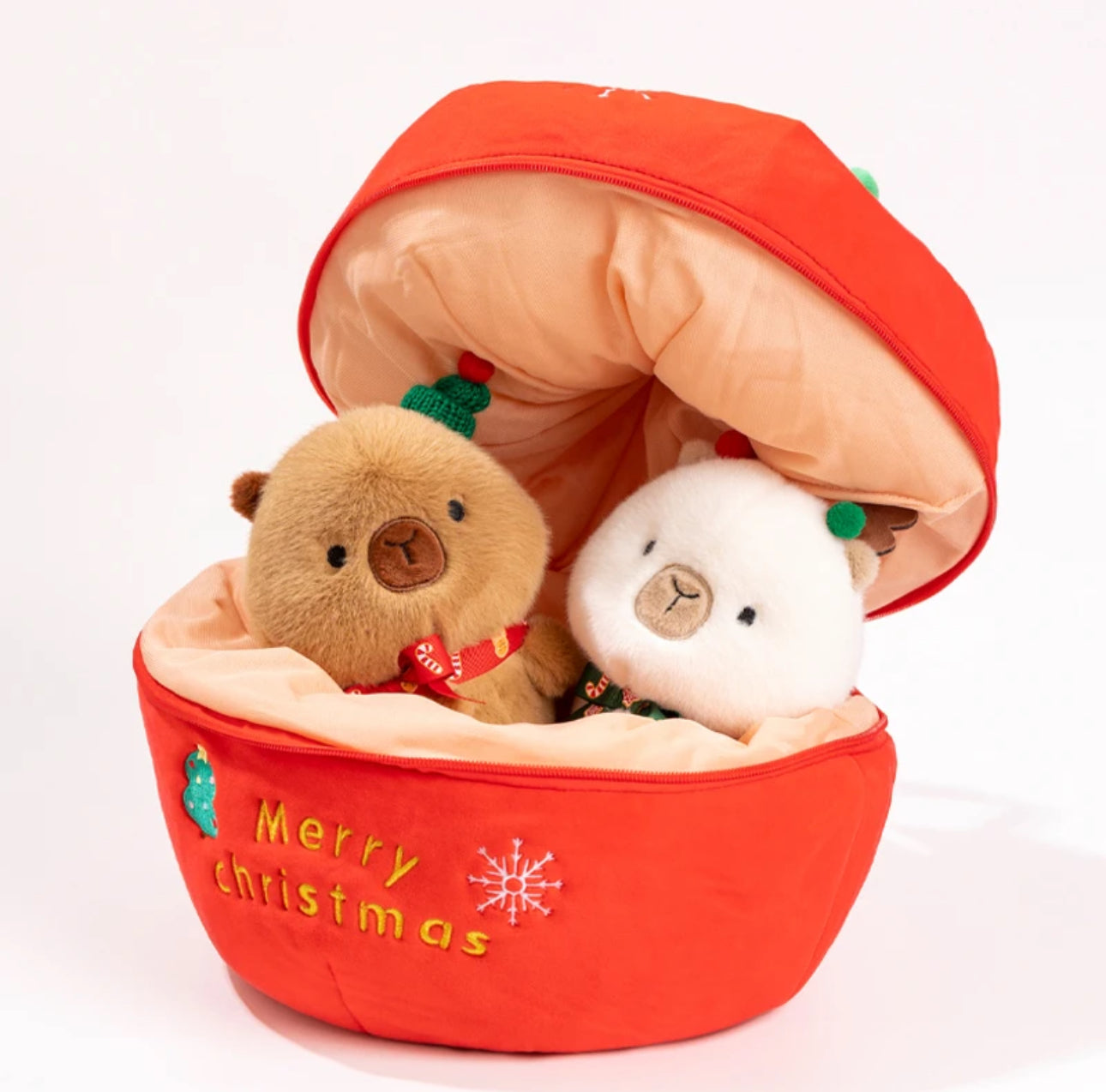Christmas stuffed animals, Christmas capybara