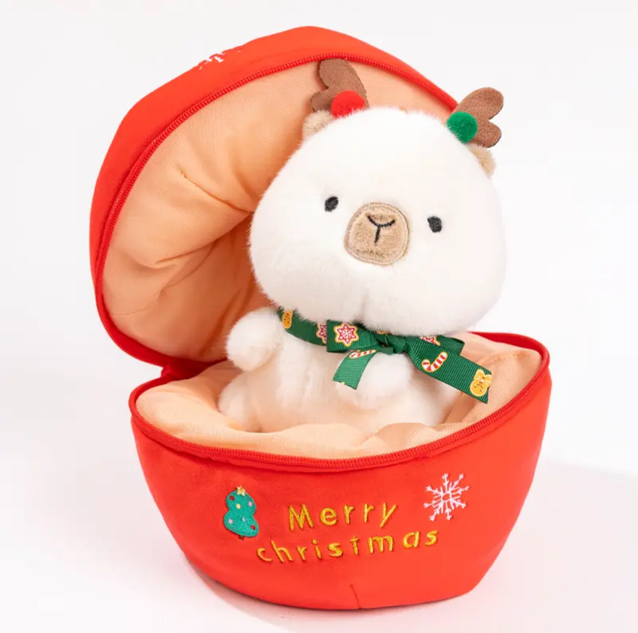 Christmas stuffed animals, Christmas capybara