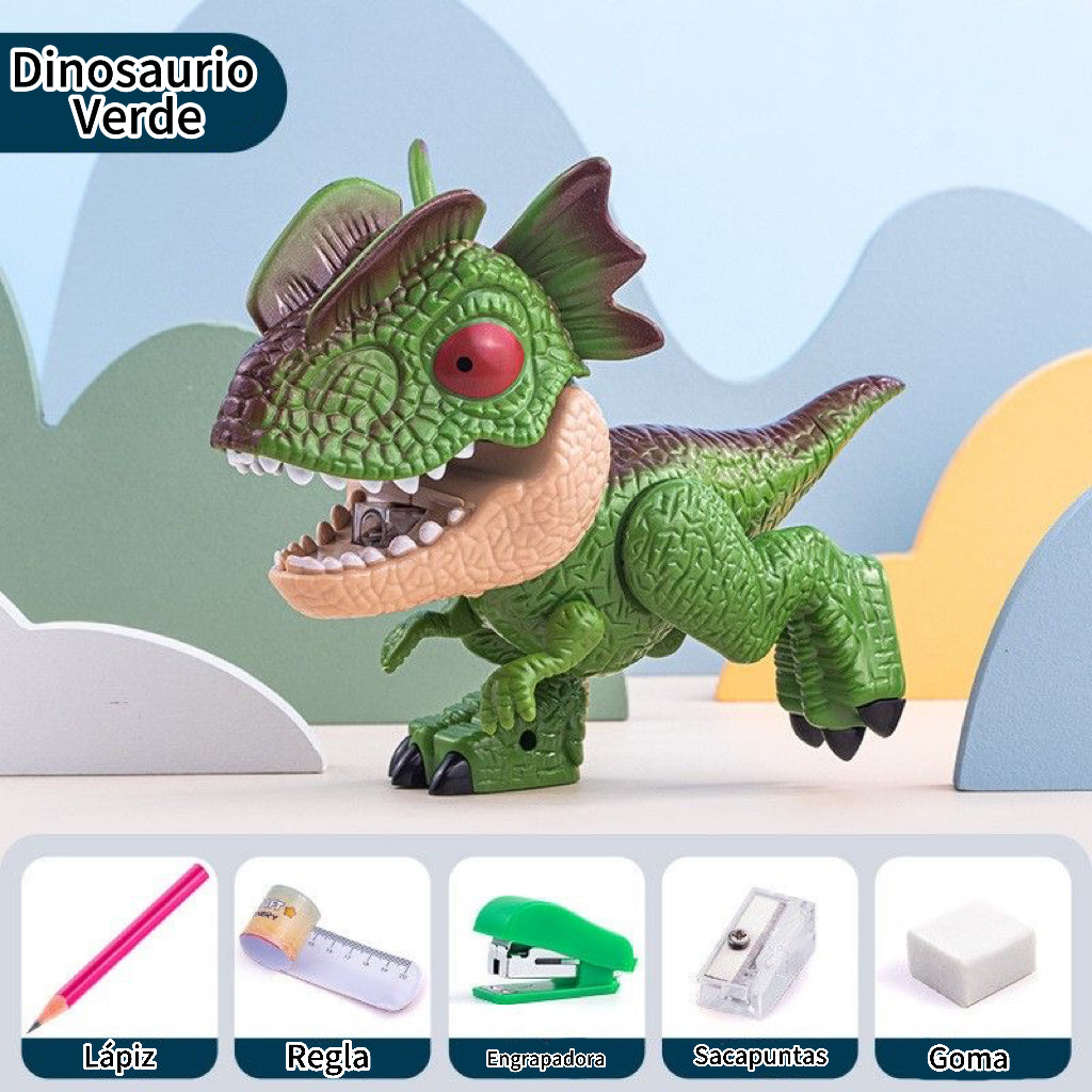 OFERTA Juguete papelería de dinosaurios 5 en 1, dinosaurio asombrosos para escuela