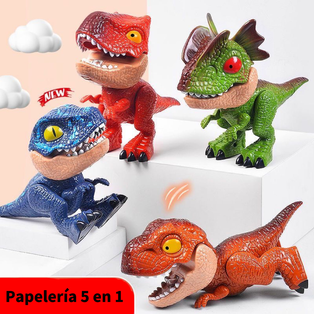OFERTA Juguete papelería de dinosaurios 5 en 1, dinosaurio asombrosos para escuela