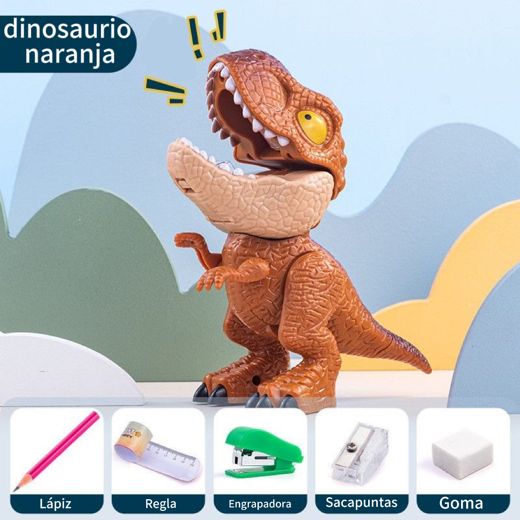 OFERTA Juguete papelería de dinosaurios 5 en 1, dinosaurio asombrosos para escuela