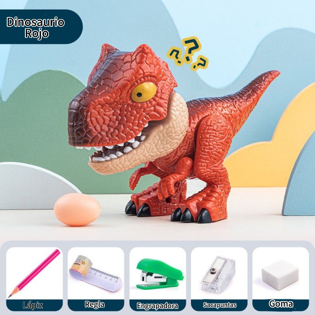 OFERTA Juguete papelería de dinosaurios 5 en 1, dinosaurio asombrosos para escuela