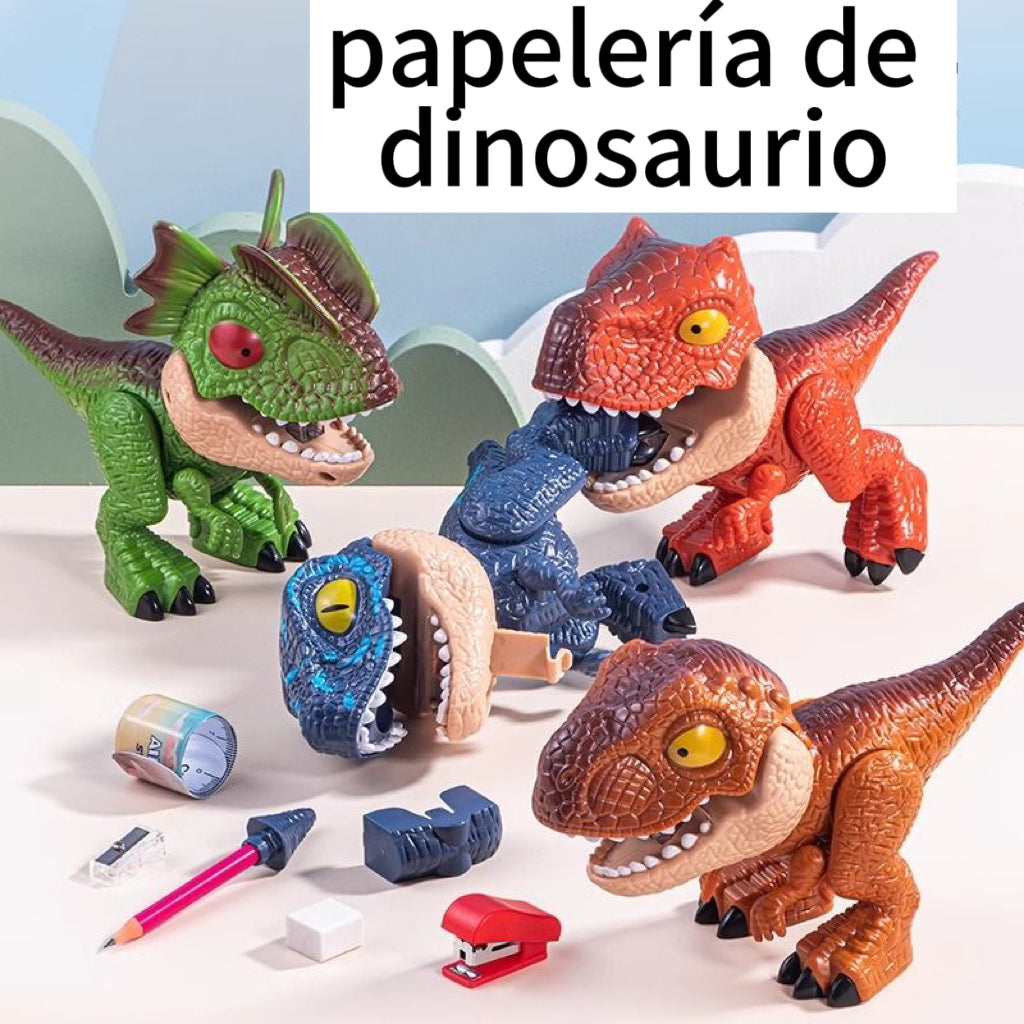OFERTA Juguete papelería de dinosaurios 5 en 1, dinosaurio asombrosos para escuela