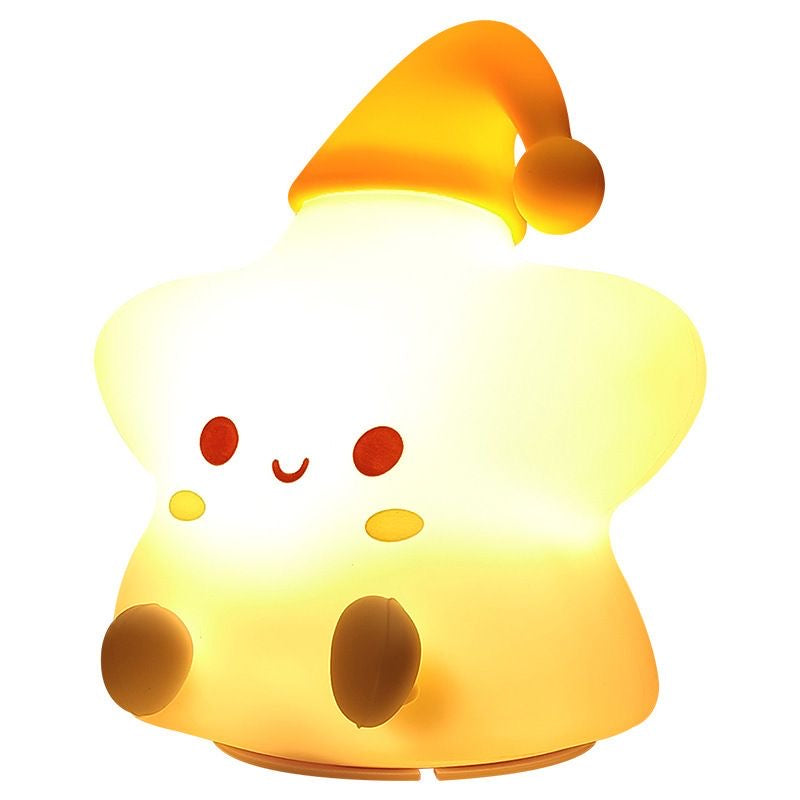 Lámpara de noche estrellada con sombrero amarillo,Luz de noche