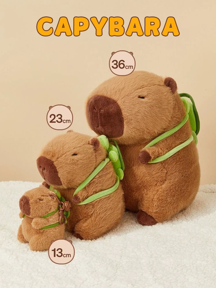 capybara con mochilita, peluche capybara
