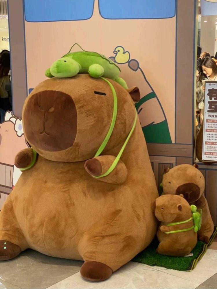 capybara con mochilita, peluche capybara