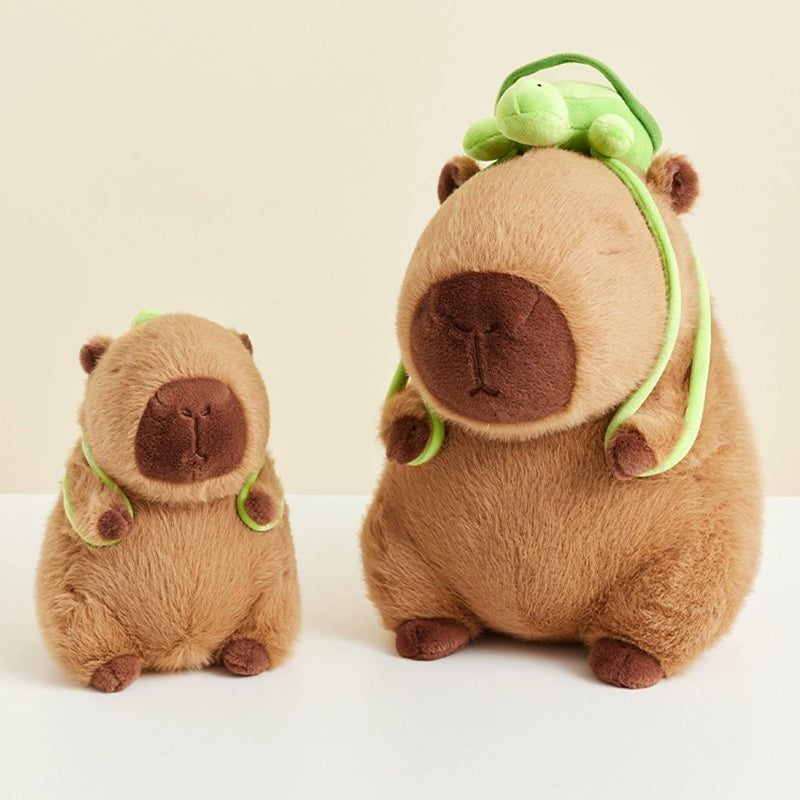 capybara con mochilita, peluche capybara