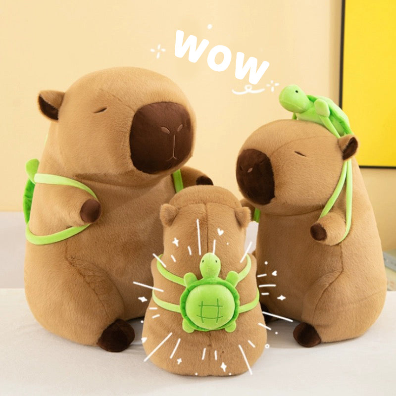 capybara con mochilita, peluche capybara