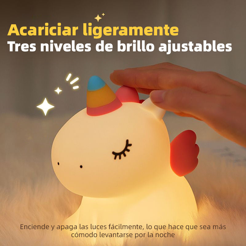 Luz nocturna de unicornio arcoíris