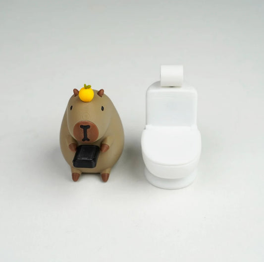 Capibara magnética en baño. juguetes figuras 3D