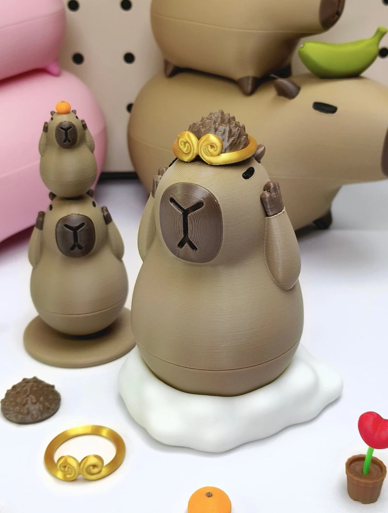 capibara con accesorios juguetes figuras 3D