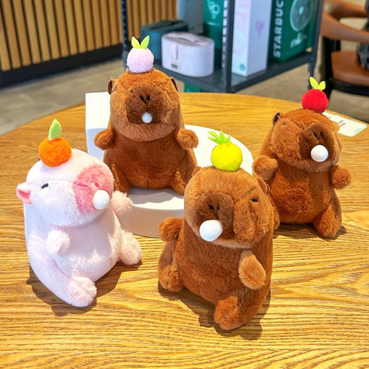 Llavero de Peluche Capibara con Frutas