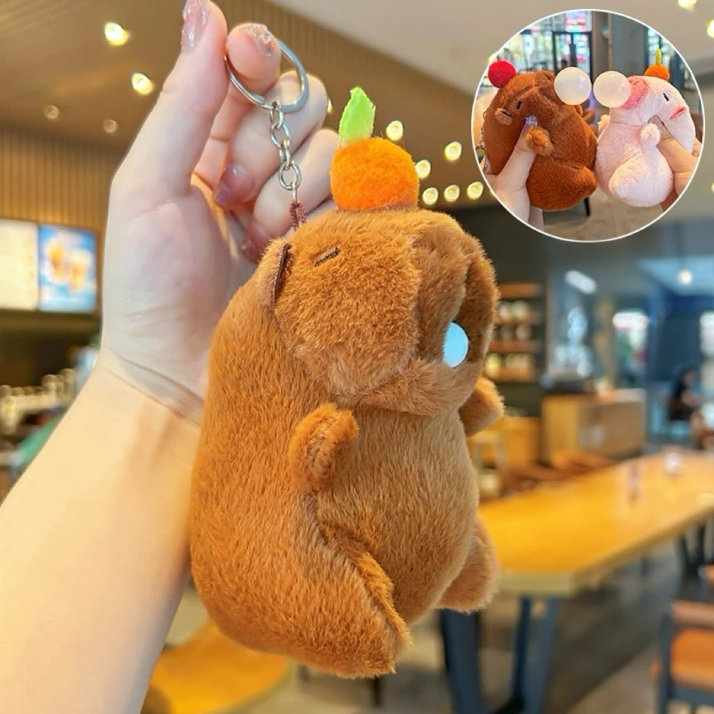 Llavero de Peluche Capibara con Frutas