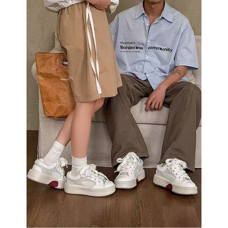 Zapatos de amor, zapatos de pareja, zapatillas de suela gruesa con aumento de altura.