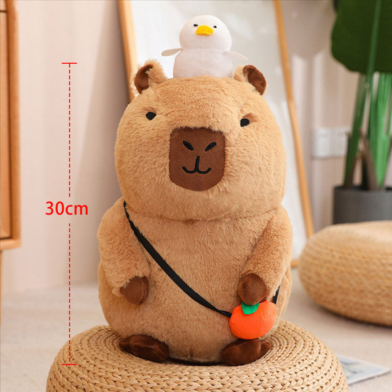 Capybara plush, sitting capybara and lying capybara
