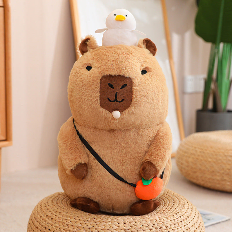 Capybara plush, sitting capybara and lying capybara