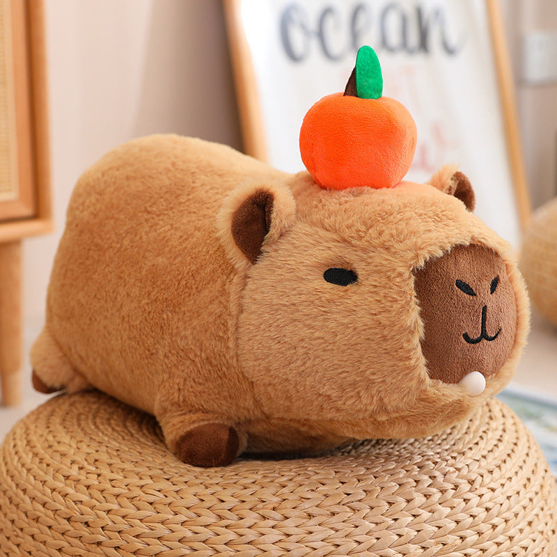 Capybara plush, sitting capybara and lying capybara