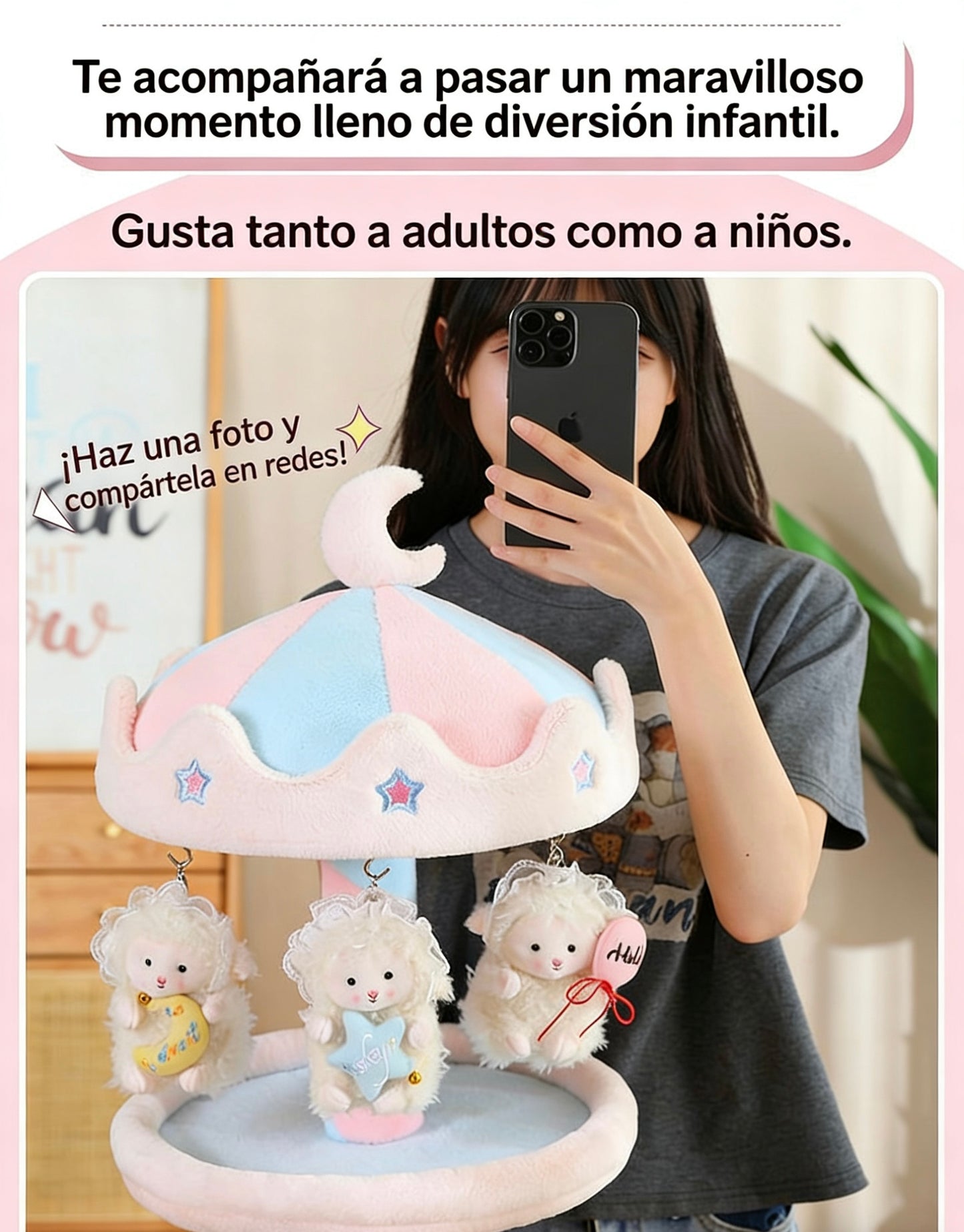 Organizador de Peluche Giratorio para Escritorio