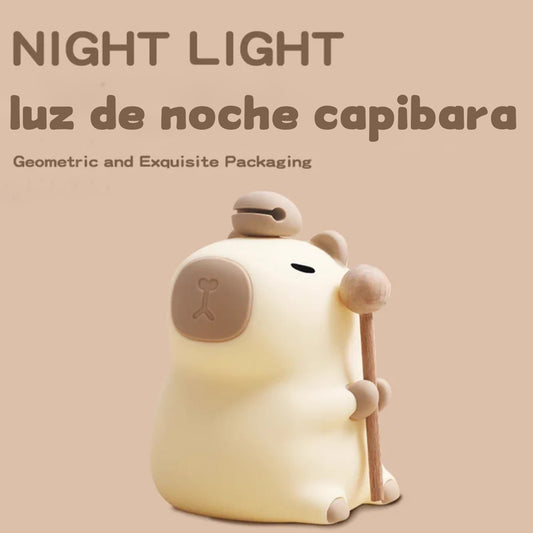 luz de noche capibara con accesorios