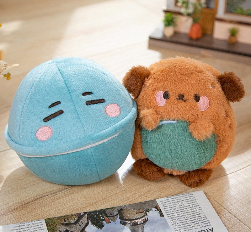 Dog plush with egg, 2 in 1 dog and egg plush