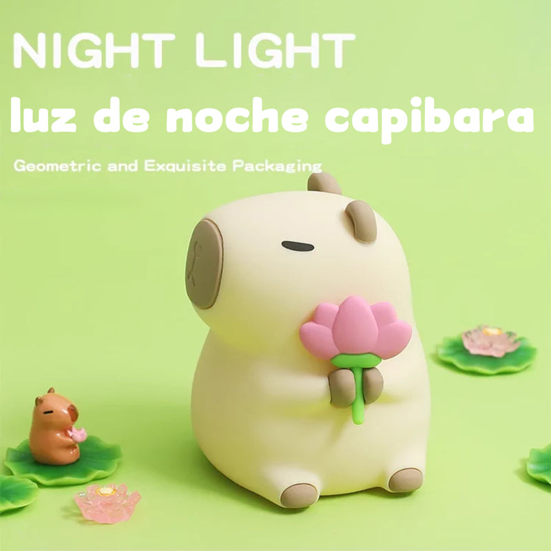 luz de noche capibara con accesorios