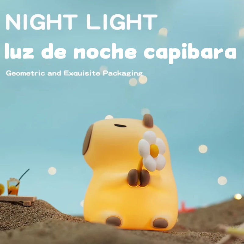 luz de noche capibara con accesorios