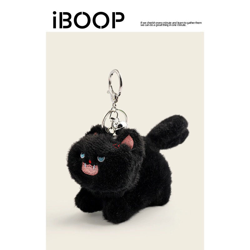 Llavero gato de peluche, cola meneando