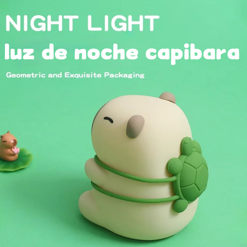 luz de noche capibara con accesorios