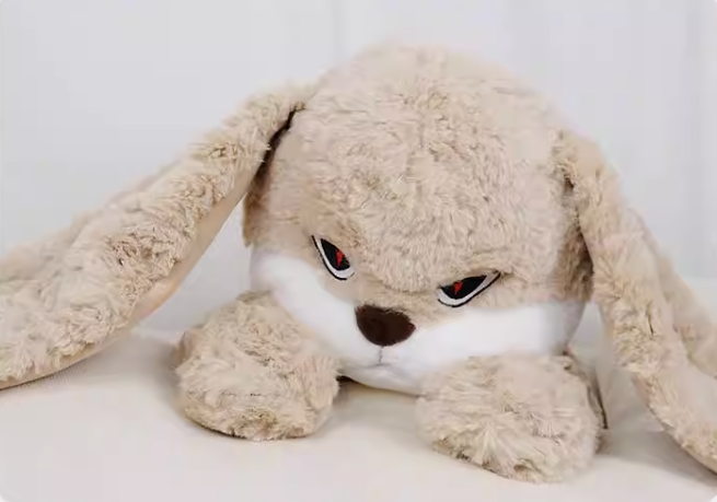 Rabbit plush, angry rabbit plush