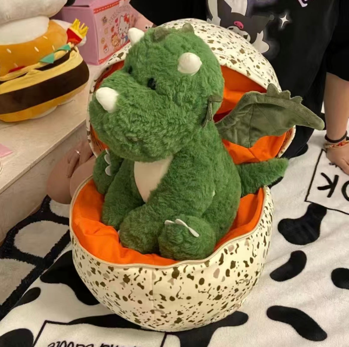 Dragon plush, eggs and dinosaur plush, dinosaur plush
