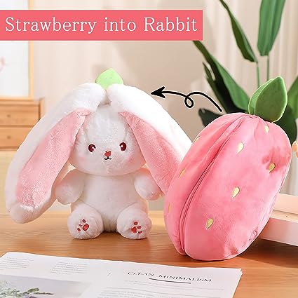 OFFER 25/35/50cm. Bunny with Strawberry Plush, Stuffed Pillow