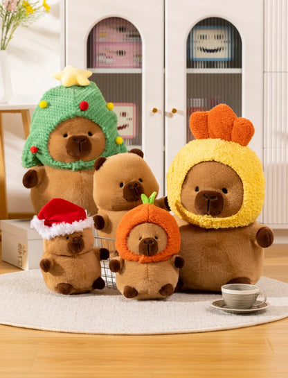Capybara familia de navidad