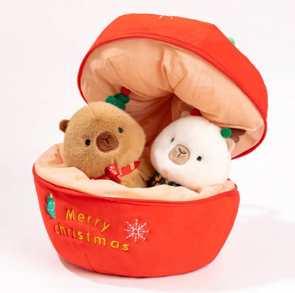 Christmas stuffed animals, Christmas capybara