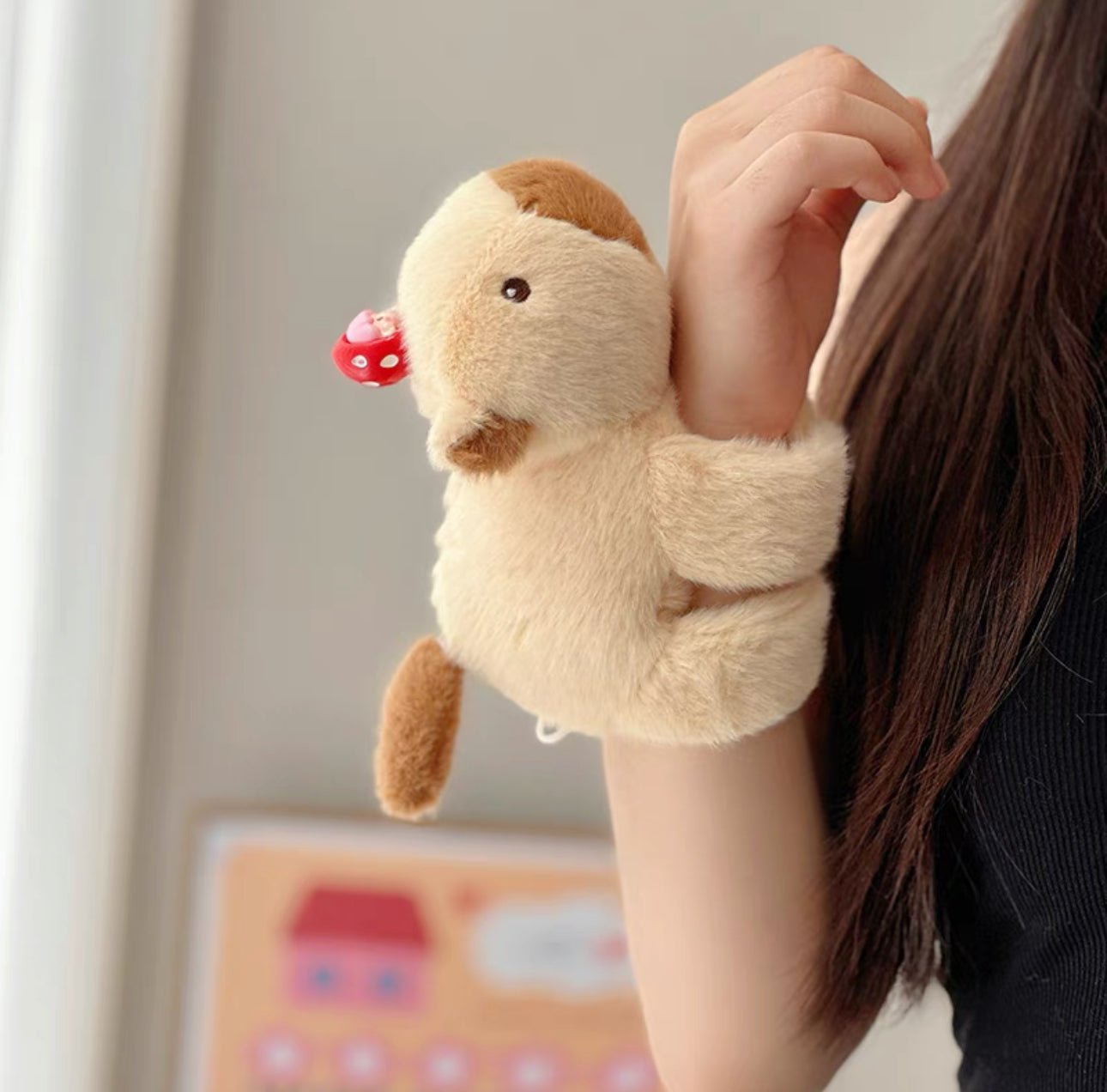 capybara pulsera, peluche capybara,La cola se puede girar