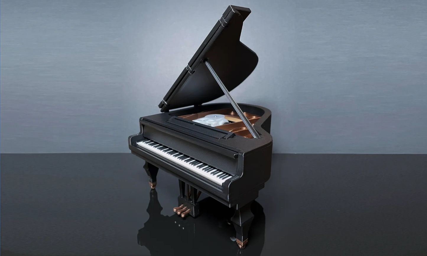 caja de música de piano figuras 3D