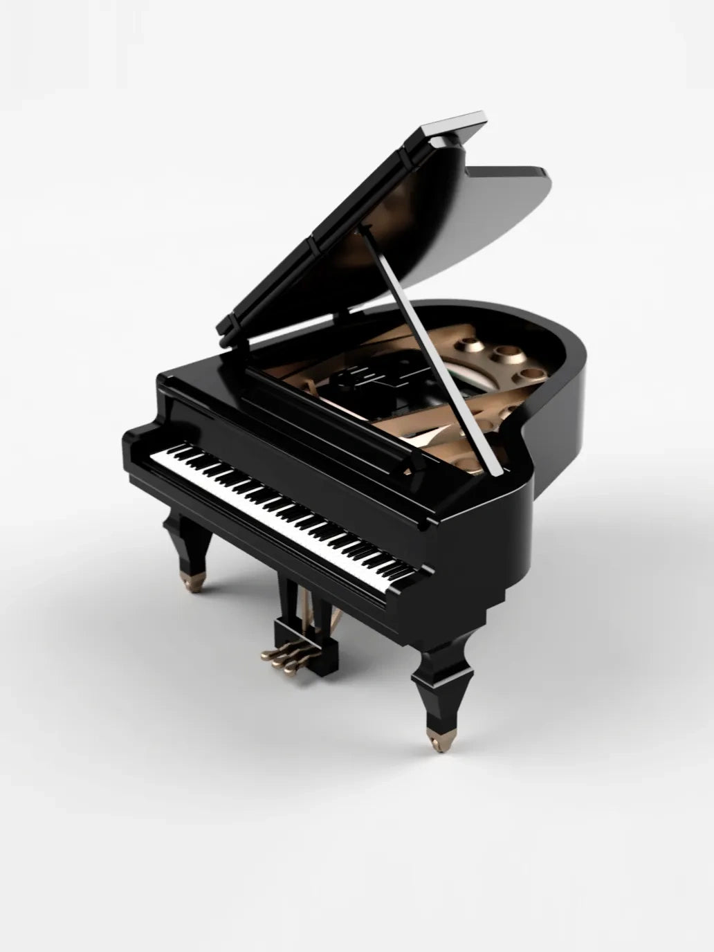 caja de música de piano figuras 3D