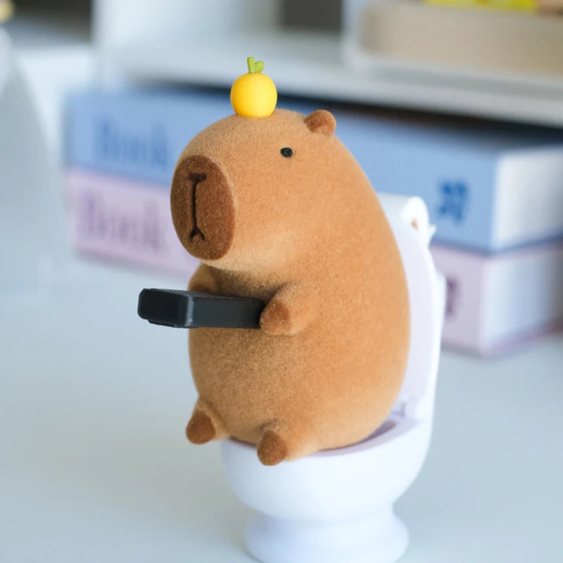 Capibara magnética en baño. juguetes figuras 3D peluche