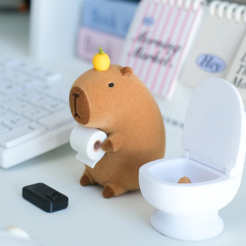 Capibara magnética en baño. juguetes figuras 3D peluche