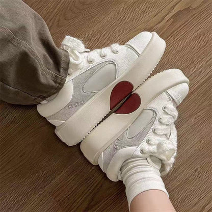 Zapatos de amor, zapatos de pareja, zapatillas de suela gruesa con aumento de altura.